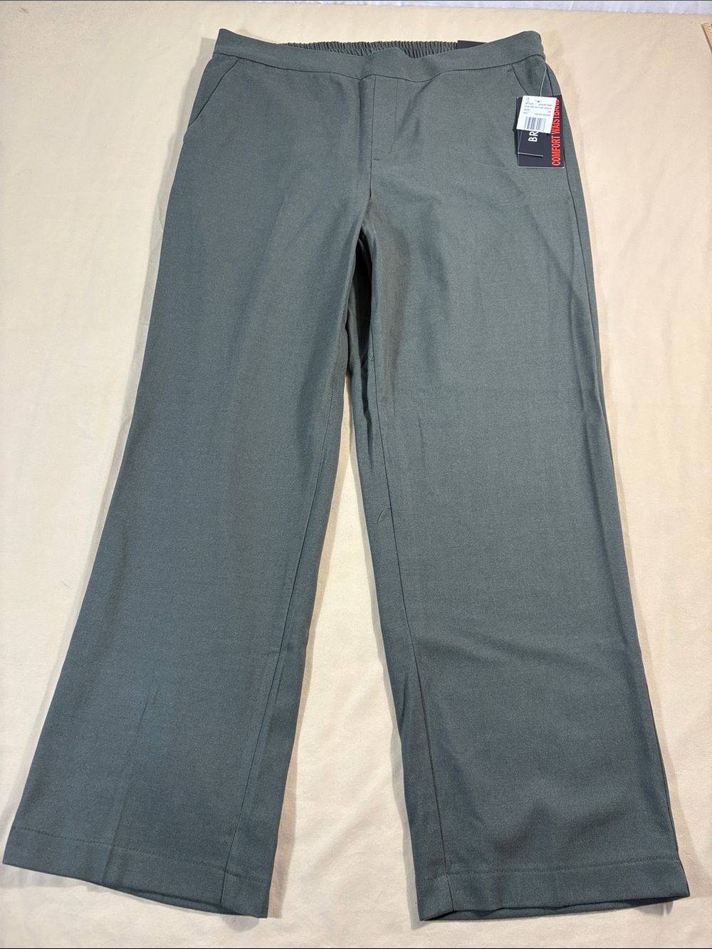 Briggs NWT Olive Green Straight Leg Comfort Waistband Career Dress Pants Size 16